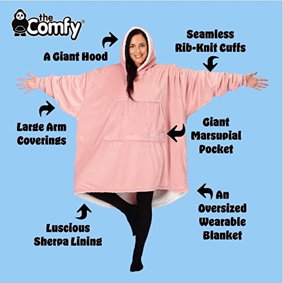 Cozy Cuddler wearable blanket pink with Matching Socks One size - Picture 9 of 12
